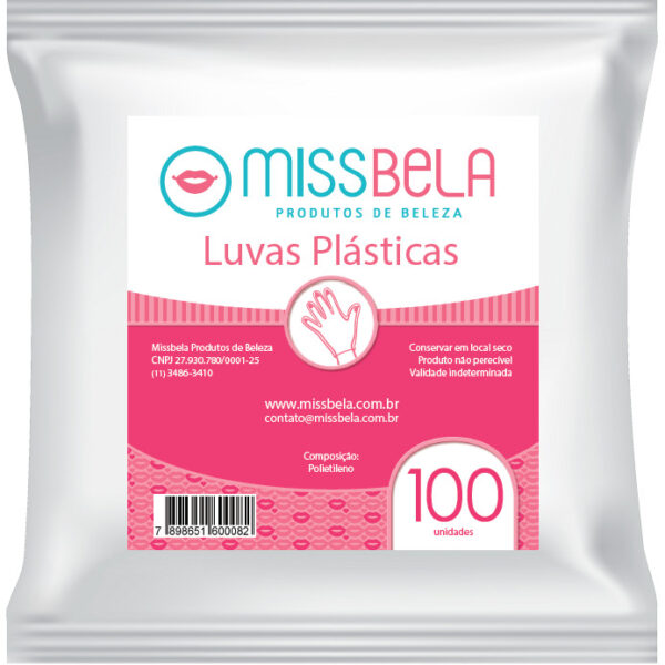 LUVA PLASTICA MISS BELA - 100 UN.
